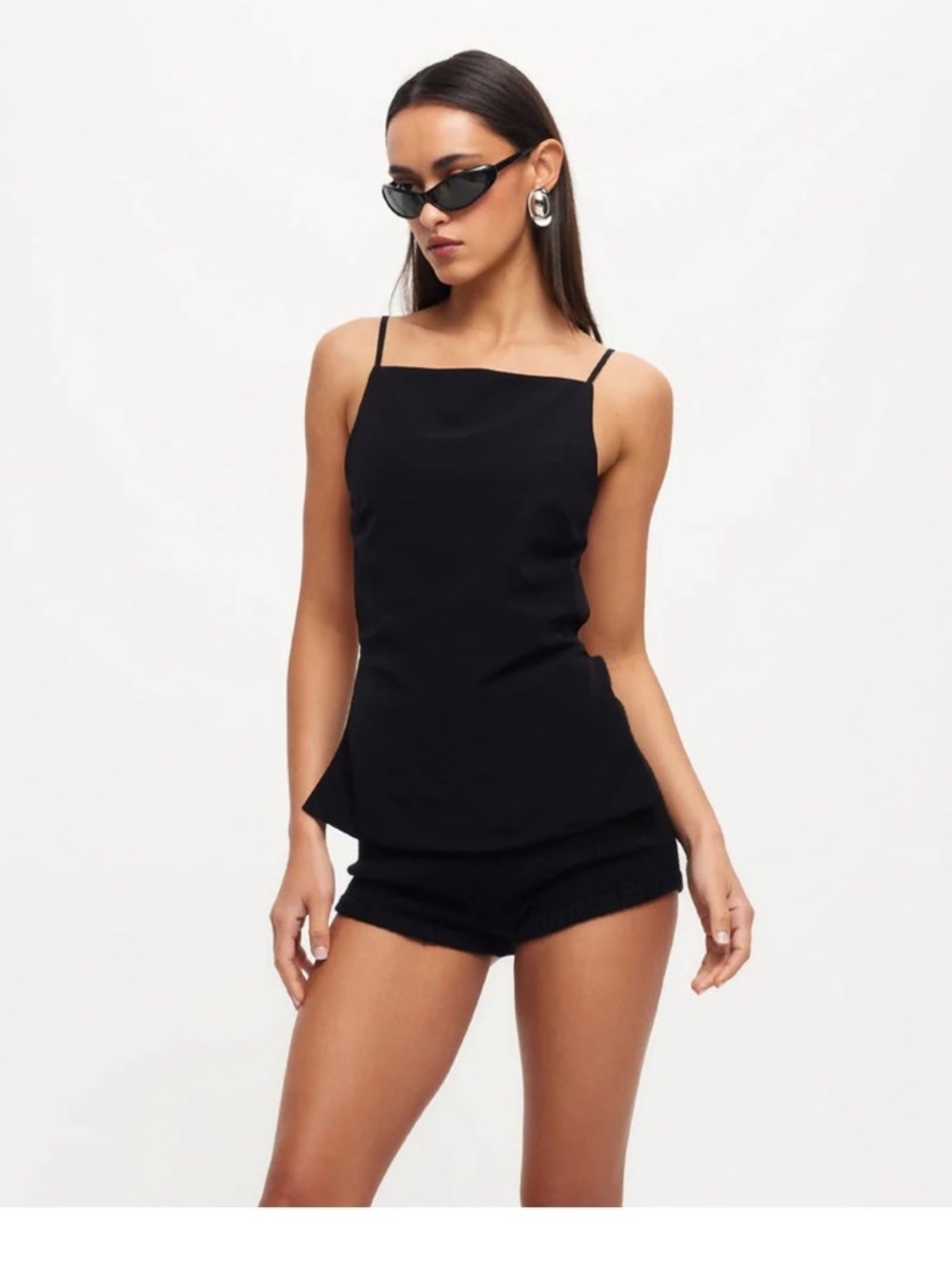 Lioness: Camille Backless Top – Onyx Black